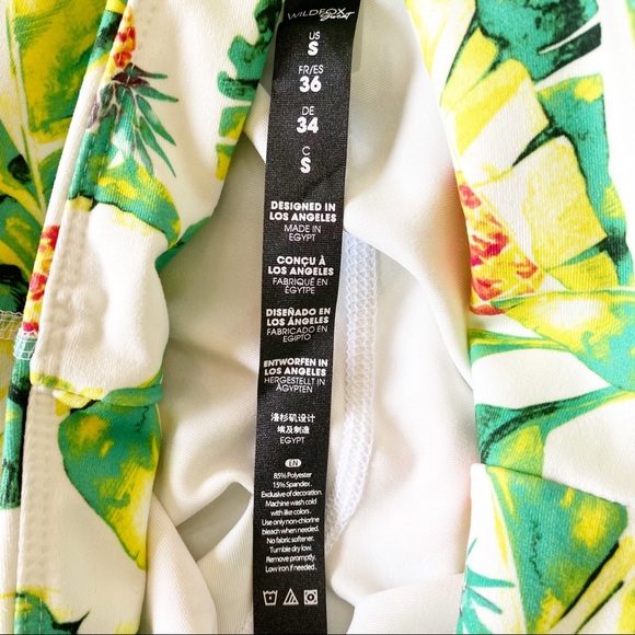 WILDFOX Sweat Green Yellow Palms & Pinas Leggings Small NEW NWT - Picture 5 of 9